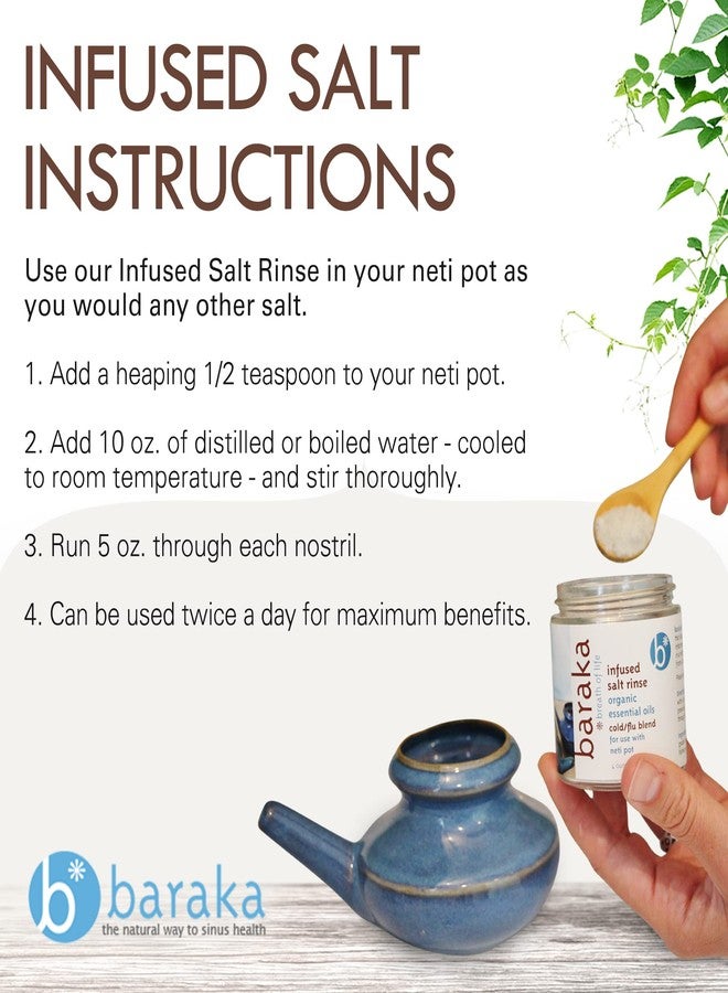 Baraka Infused Sea Salt - Sinus Rinse & Nose Cleaner, Nasal Rinse for Ceramic Neti Pot, Neti Salt w/Essential Oils of Virginia Cedarwood, Palmarosa, Green Myrtle, Fir Balsam & Rosemary - 4oz 1-Pack - Image 3